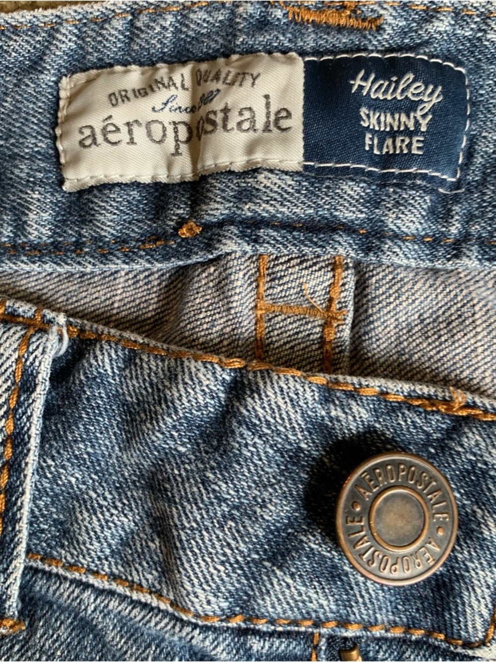 Women’s Y2k Aeropostale Light Blue Hailey Skinny Flare Bootcut Jeans 5 Regular - Picture 9 of 12